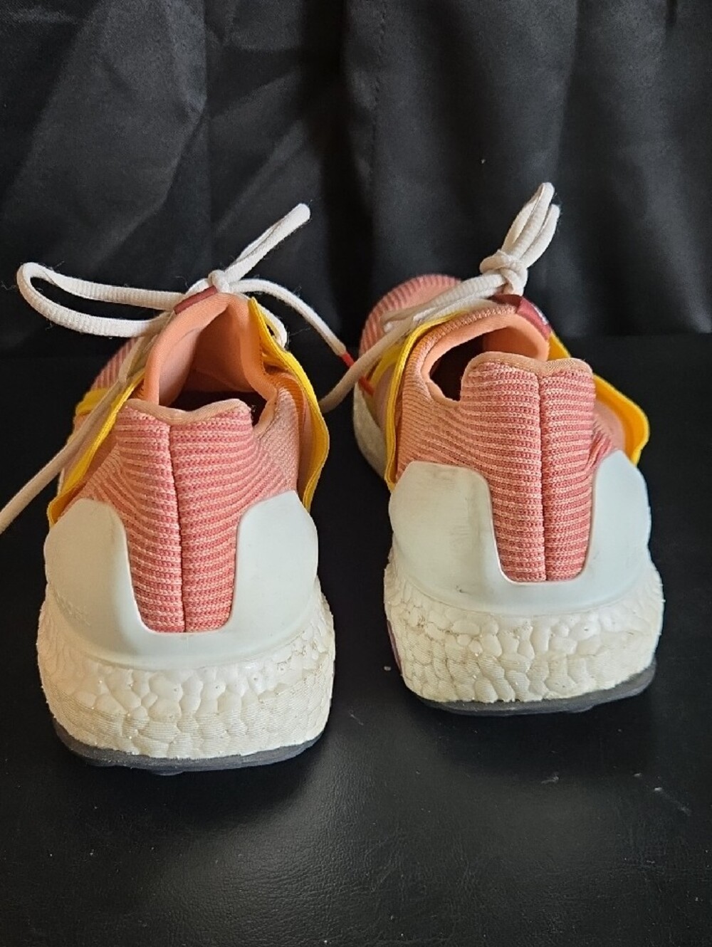 adidas Stella McCartney Coral Pink and Yellow Ultraboost Running Shoes - Picture 3 of 11